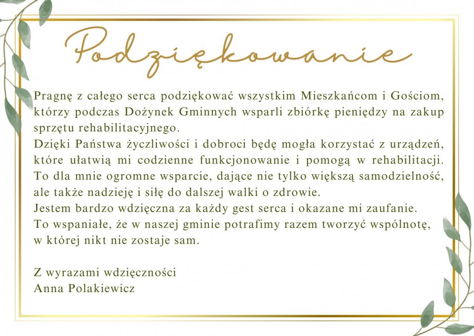 Podziękowanie